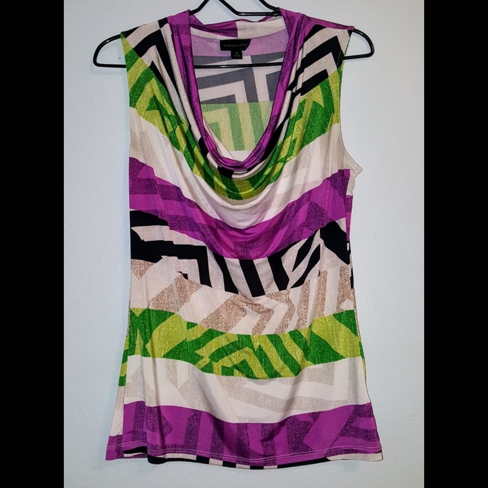 Colorful Geometric Tank Blouse